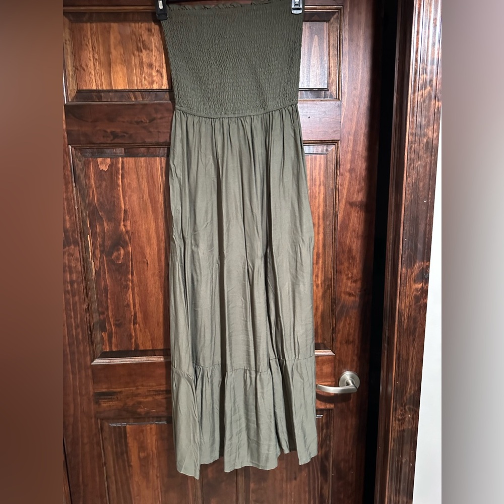 Strapless, green, women’s dress, Medium